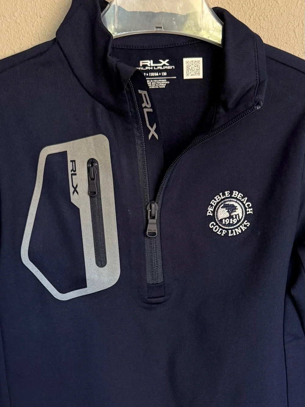 EUC Pebble Beach Ralph Lauren Youth 1/4 Zip | Navy, White Stitching | Size T7